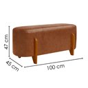Ver imagem 3 de Puff Recamier Organico Imperial 100 cm Corino Avelã Camel Impo