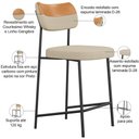 Ver imagem 4 de Kit 06 Banquetas Baixa Bar Cozinha Sala Jantar Whisky Melina L02 Couríssimo Whisky Linho Bege -