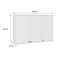 Ver imagem 4 de Armário Aéreo para Cozinha com 3 Portas e 5 Nichos 1,2 M Cor:branco