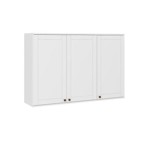 Armário Aéreo para Cozinha com 3 Portas e 5 Nichos 1,2 M Cor:branco