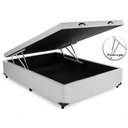 Ver imagem 2 de Cama Box Baú Casal Blindado Linhão Branco Com Pistão A Gás