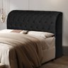 Cabeceira Estofada Preto para Cama Box Queen 160cm Capitone com Baú Organizador - 1