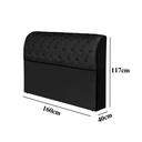 Ver imagem 3 de Cabeceira Estofada Preto para Cama Box Queen 160cm Capitone com Baú Organizador
