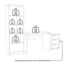 Ver mais imagens de Mesa Escrivaninha com Gaveteiro e Estante para Escritorio B31 Branco Novam