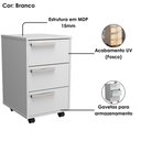 Ver imagem 7 de Mesa Escrivaninha com Gaveteiro e Estante para Escritorio B31 Branco Novam