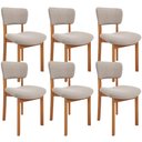 Ver imagem 1 de Kit 06 Cadeiras para Sala de Jantar Cozinha Living Estofada Dara L02 Bouclê Creme - Lyam Decor