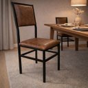 Ver imagem 2 de Kit 4 Cadeiras Flora de Cozinha e Sala de Jantar Reforço Aço Preto Assento e Encosto Cor Whisky