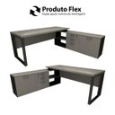 Ver imagem 4 de Mesa de Escritório Diretor em L Industrial 170cm Pés Metal