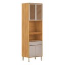 Ver imagem 2 de Paneleiro 4 Portas 1 Gaveta 70cm Plena com Vidro Reflecta Marrom/Cinamon/Nude Prime
