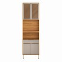 Ver imagem 1 de Paneleiro 4 Portas 1 Gaveta 70cm Plena com Vidro Reflecta Marrom/Cinamon/Nude Prime