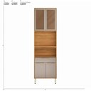 Ver imagem 3 de Paneleiro 4 Portas 1 Gaveta 70cm Plena com Vidro Reflecta Marrom/Cinamon/Nude Prime