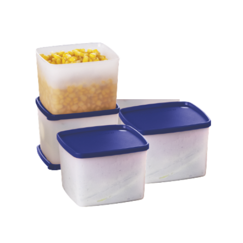 Kit Jeitoso 800ml com 4 Peças Translúcido Tampa Azul Tupperware
