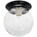 Ver imagem 1 de Plafon Colonial Aluminio Preto Globo Transparente Retrô