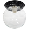 Plafon Colonial Aluminio Preto Globo Transparente Retrô - 1