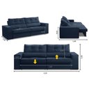 Ver imagem 2 de Sofá Retrátil e Reclinável 3 Lugares 2,10m com Molas Mirela Suede Adonai Estofados