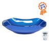 Combo 2 em 1 -cuba de Vidro Retangular Abaulada 51cm Parma + Válvula Beirute Azul Escuro - 1