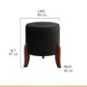 Puff Redondo para Sala 46 x 47 Cm Veneza Pés Madeira Suede Preto CCs - 3