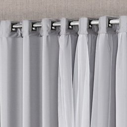 Cortina Mabelle Luxo para Varão Tecido Semi Blackout e Voal 2,00 x 1,70 Metros - Cinza - 2