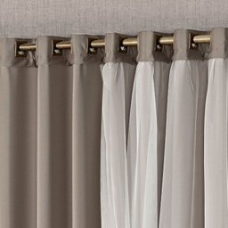 Cortina Mabelle Luxo para Varão Tecido Semi Blackout e Voal 2,00 x 1,70 Metros - Chocolate - 3