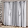 Cortina Mabelle Luxo para Varão Tecido Semi Blackout e Voal 3,00 x 2,50 Metros - Cinza - 1