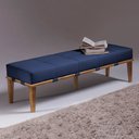 Ver imagem 5 de Recamier Decorativo 160cm Martínez Veludo Pés Madeira Azul/Mel - Gran Belo