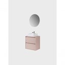 Ver imagem 4 de Gabinete para Banheiro com Cuba e Espelho Redondo 60cm Mdf Rosa Dubai - On Móveis