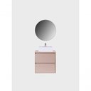 Ver imagem 3 de Gabinete para Banheiro com Cuba e Espelho Redondo 60cm Mdf Rosa Dubai - On Móveis