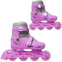 Ver imagem 4 de Patins Roller In Line 4 Rodas Infantil Feminino + Acessórios Rosa Tamanho 29 30 31 32 Importway