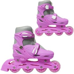 Patins Roller In Line 4 Rodas Infantil Feminino + Acessórios Rosa Tamanho 37 38 39 40 Importway - 4 Patins Roller In Line 4 Rodas Infantil Feminino + Acessórios Rosa Tamanho 37 38 39 40 Importway - 4