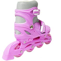 Patins Roller In Line 4 Rodas Infantil Feminino Rosa Tamanho 29 30 31 32 Importway BW-018-R - 3