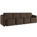 Ver imagem 1 de Sofá Cama para Sala de Estar 5 Lugares 436cm Montserrat K01 Veludo Marrom - Lyam Decor