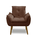 Ver imagem 3 de Poltrona Descanso Opala Cor Marrom Confortável para Sala Quarto Recepção Suede Luxo