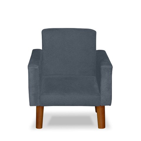 Mini Poltrona Cadeira Infantil Nina de Criança Suede  Azul Turquesa Pés Palito