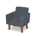 Ver imagem 4 de Mini Poltrona Cadeira Infantil Nina de Criança Suede  Azul Turquesa Pés Palito