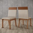 Ver imagem 3 de Kit 02 Cadeiras Estofadas para Mesa de Jantar Isa Plus S42 Nature Corano Caramelo Linho - Henn