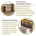 Ver imagem 4 de Cama de Solteiro com LED 1 Porta e Nichos Crart-CAM005 Mel-Grafite Multimóveis