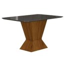 Ver imagem 3 de Mesa Larissa 1,20 Freijó Tampo Chumbo C/vidro 4 Cadeiras