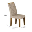 Ver imagem 5 de Mesa Larissa 1,20 Freijó Tampo Chumbo C/vidro 4 Cadeiras