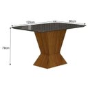 Ver imagem 2 de Mesa Larissa 1,20 Freijó Tampo Chumbo C/vidro 4 Cadeiras