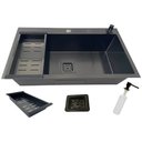 Ver imagem 3 de Cuba Gourmet Slim Max Preta de Aço Inox 78x43cm com Acessórios - Cub-015 - Stillus Home