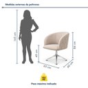 Ver imagem 3 de Poltrona Giratória Linho Premium Base Alumínio Maya