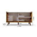 Ver imagem 3 de Rack Bancada para TV até 55" New Austin 135,7cm MDF MDP Pé Palito Porta Correr Pérola Metalizado