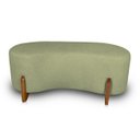 Ver imagem 2 de Puff Orgânico Curvo Pé de Madeira Decorativo para Sala Confortável e Reforçado Bouclé