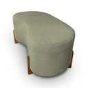 Ver imagem 4 de Puff Orgânico Curvo Pé de Madeira Decorativo para Sala Confortável e Reforçado Bouclé