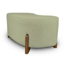Ver imagem 3 de Puff Orgânico Curvo Pé de Madeira Decorativo para Sala Confortável e Reforçado Bouclé