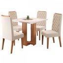Ver imagem 2 de Mesa de Jantar 4 Lugares Charlotte Mel/Blonde/Nude - Panorama Móveis