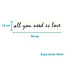 Ver imagem 3 de Adorno De Parede All You Need Is Love - Quadro / Frase 70cm comprimento - Toque 3D: Bronze