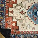 Ver imagem 4 de Tapete Sala 100x140 Cm Classico Oriental Kazak Bege Azul