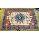 Ver imagem 6 de Tapete Sala 100x140 Cm Classico Oriental Kazak Bege Azul