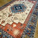 Ver imagem 5 de Tapete Sala 100x140 Cm Classico Oriental Kazak Bege Azul